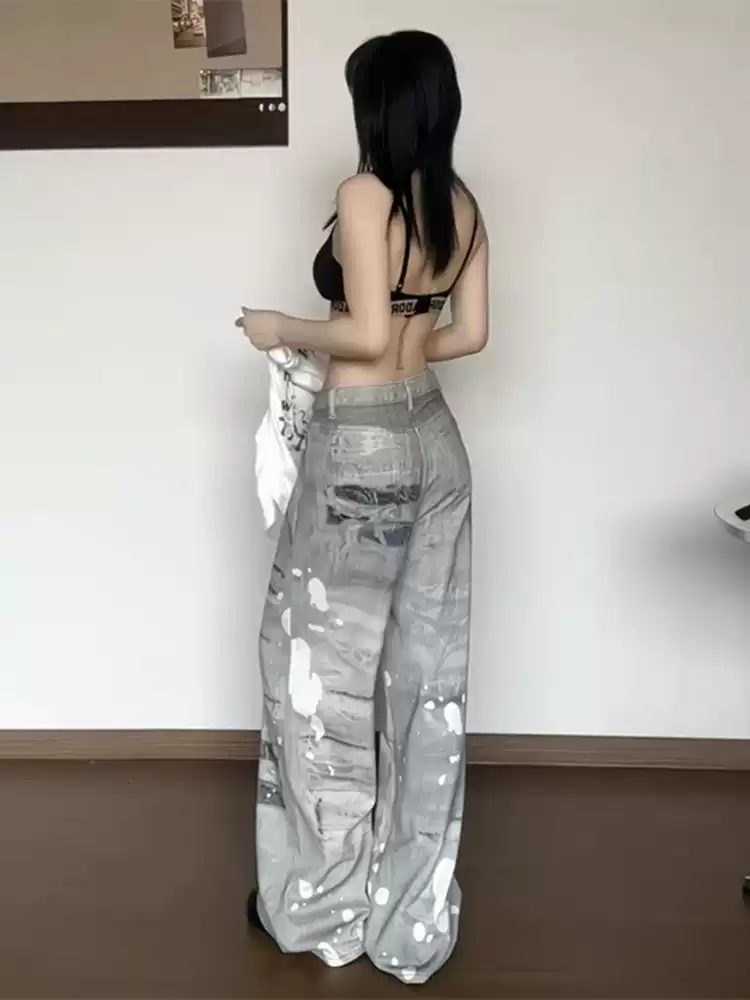 y2k subculture punk retro chain jeans PA20251