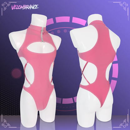 Pre-sale Femboy Hollow-out Bodysuit (2-Piece Set） AS58