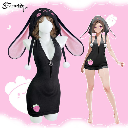 Sweet Bunny Hood Dress Costume KO96