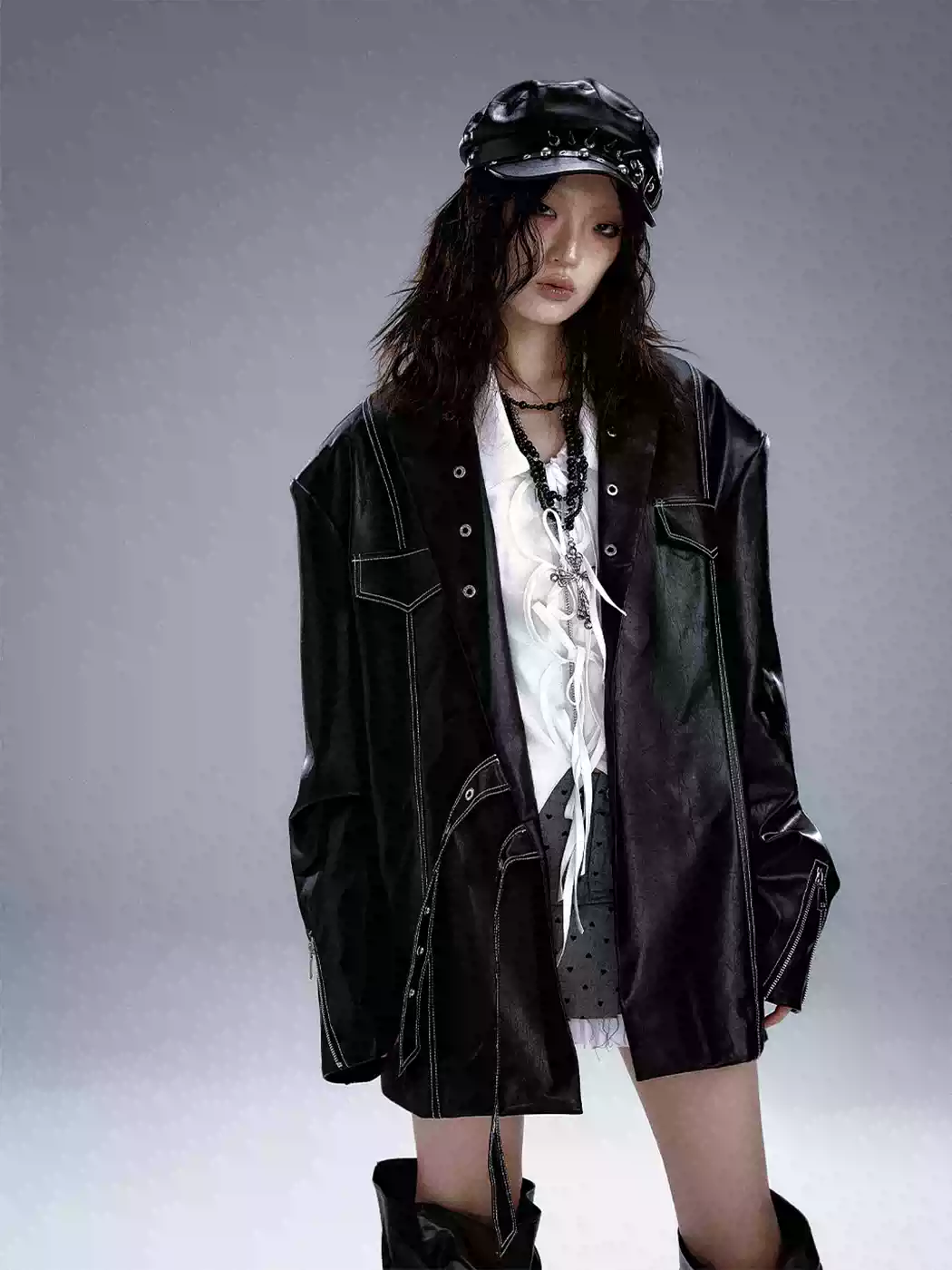 Dark punk leather suit PA20177