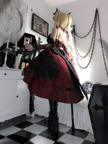 Gothic jacquard subculture lolita dress PA20215