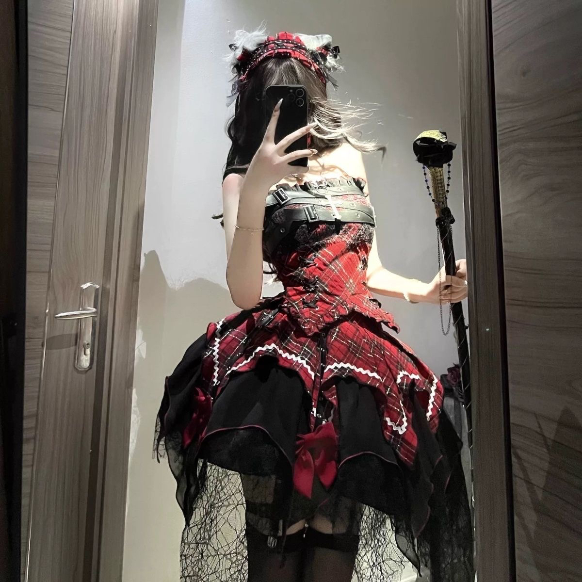 Rock dark subculture lolita skirt PA20303