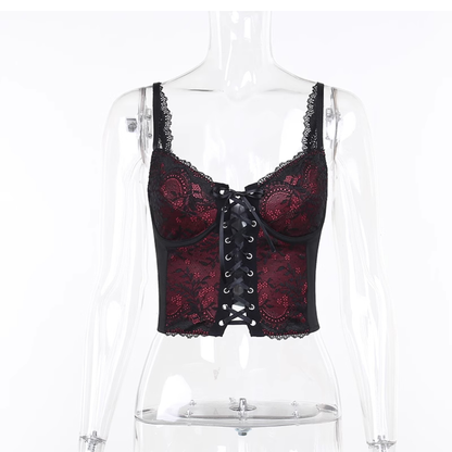 Gothic lace subculture bra suspenders PA20173
