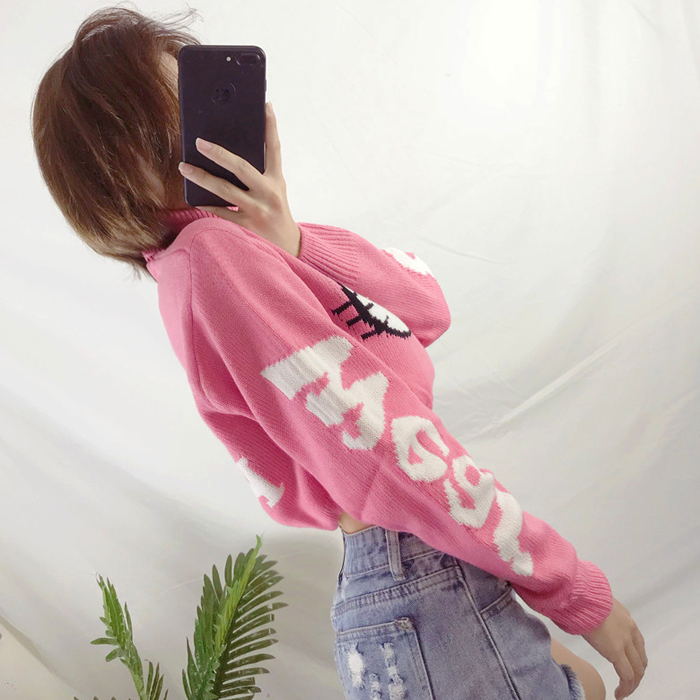 Turtleneck pink sweater PL53698