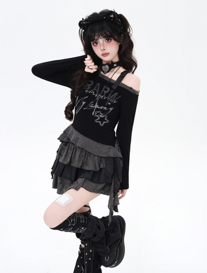 Niche short ripped slim top PA20139