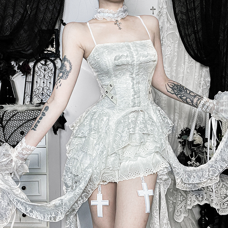 White lace suit subculture suit PA20118