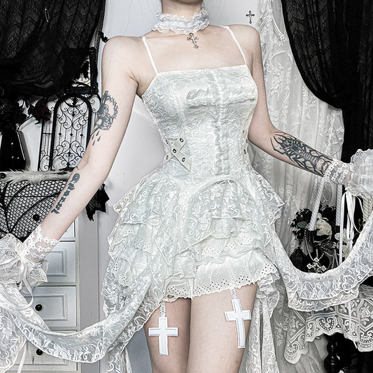 White lace suit subculture suit PA20118