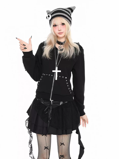 Gothic Studded Hottie Hooded Jacket PA20273