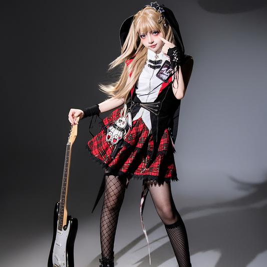 Rock bunny punk gothic hooded lolita PA20268