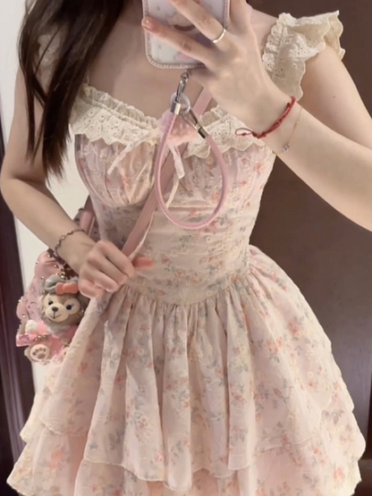 Waist Floral Lace Princess Dress PA20212