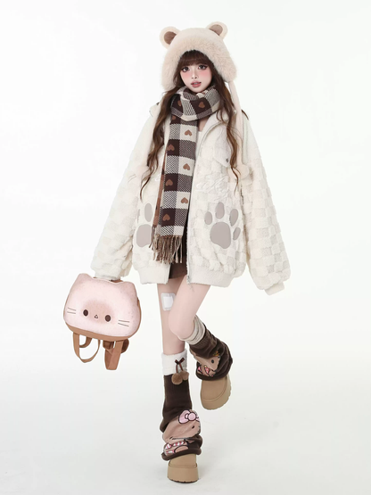 Lambskin stand collar quilted jacket PA20131