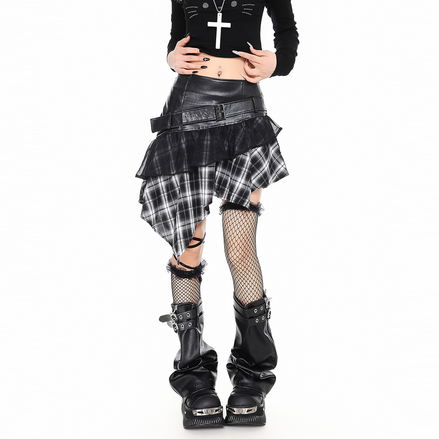 Retro Gothic Subculture Asymmetrical Skirt PA20270