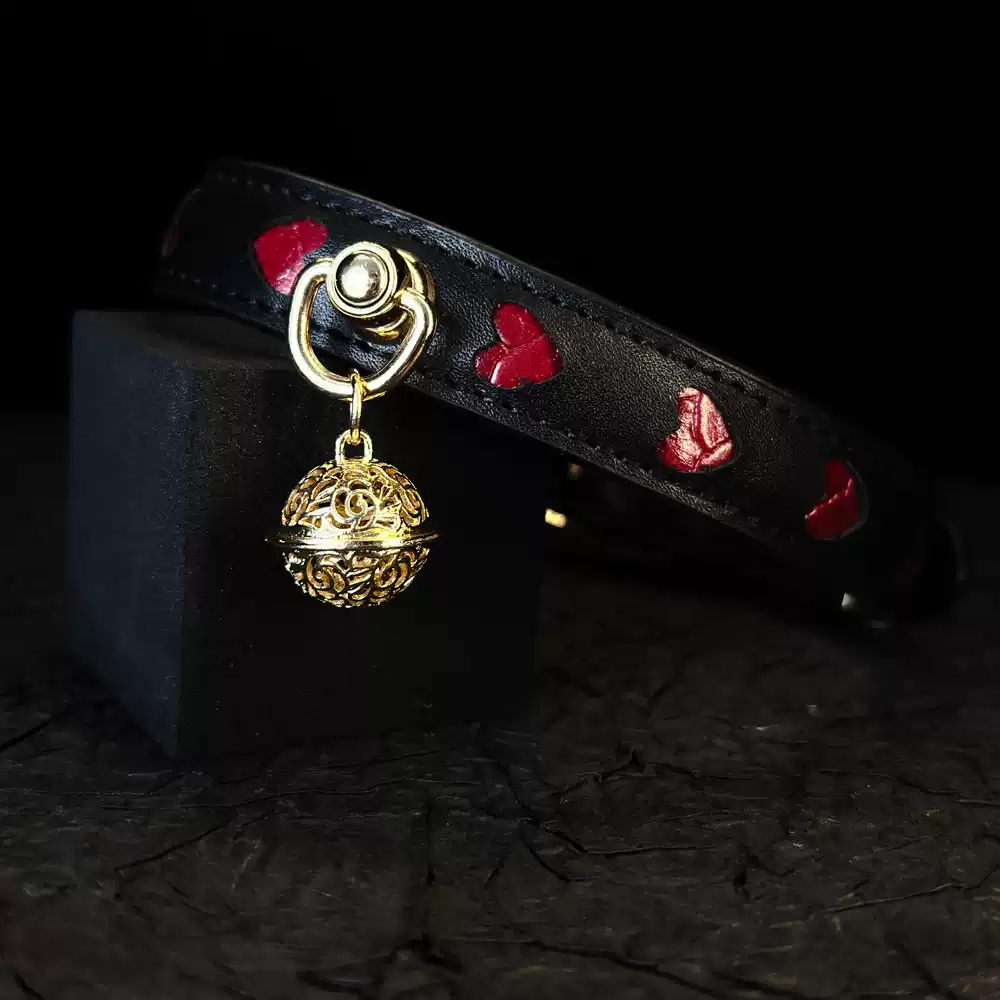 Black leather choker neckband PA20145
