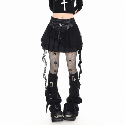 Retro Gothic Lace Tassel Cake Skirt PA20271