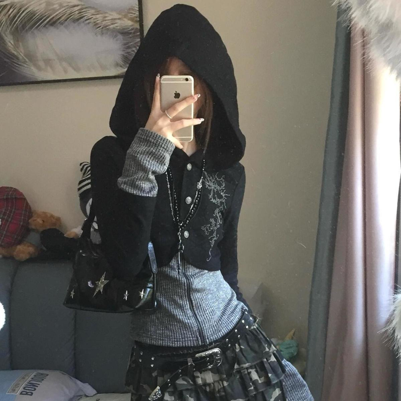Vintage hooded millennial punk top PA20246