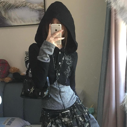 Vintage hooded millennial punk top PA20246