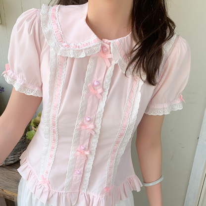 Lolita soft girl puff sleeve shirt PA20202