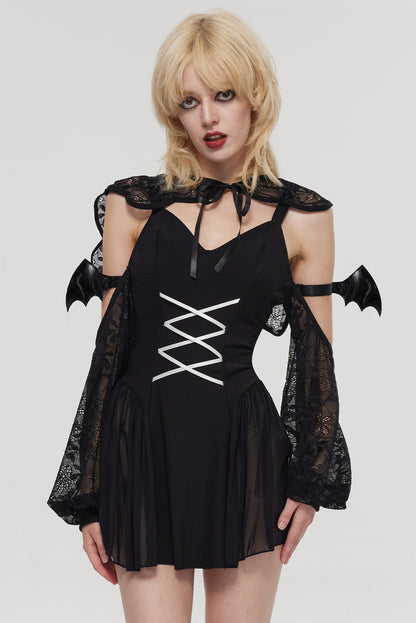 Pre-Sale Gothic Devil Mini Dress Costume (3-Piece Set) HK004