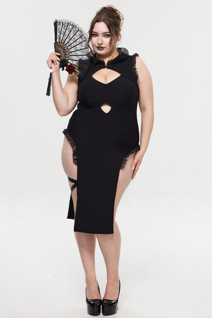 Pre-Sale Gothic Lace Trim Cheongsam Dress HK001
