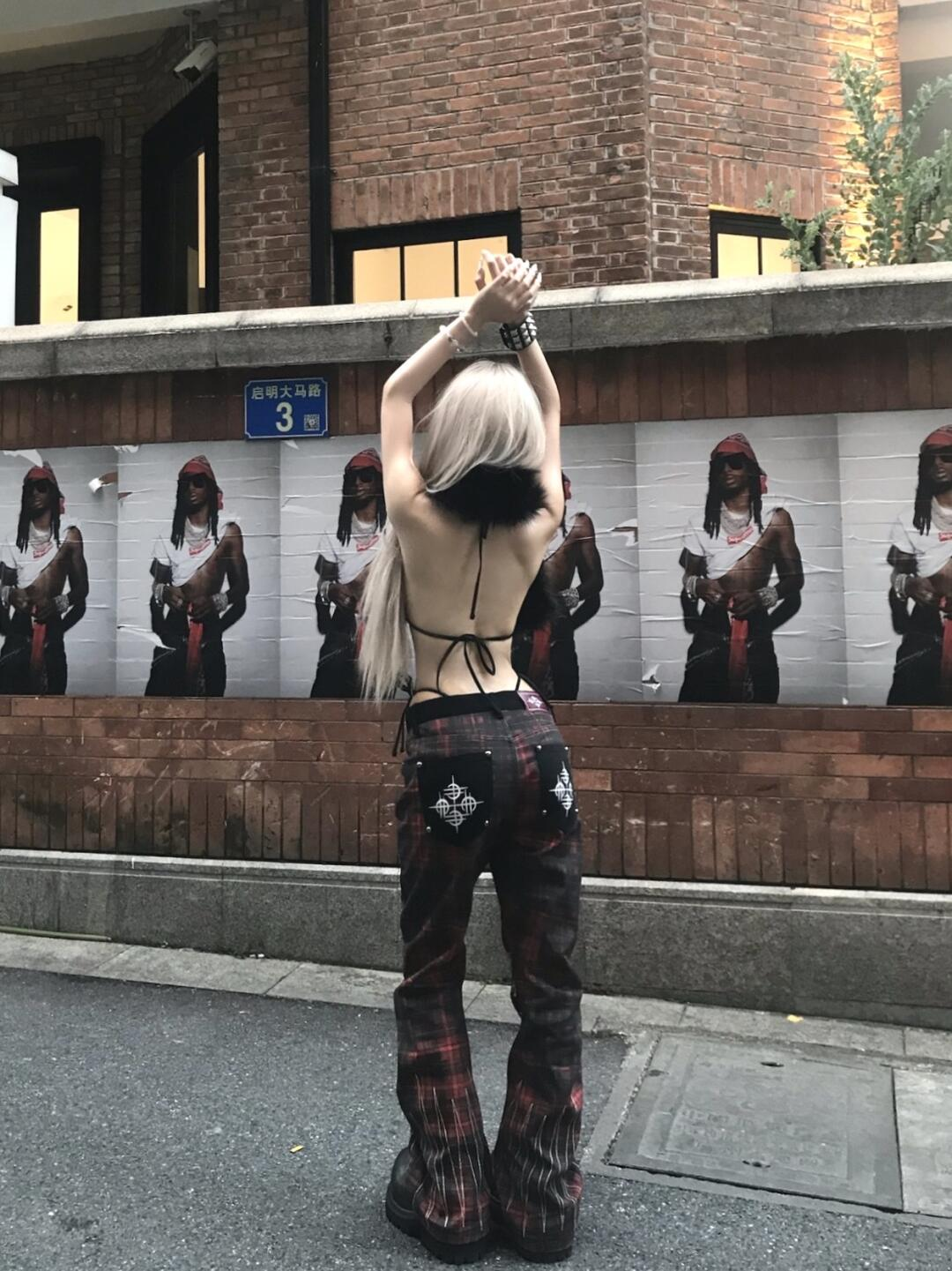 y2k Yabi punk wide-leg pants PA20247