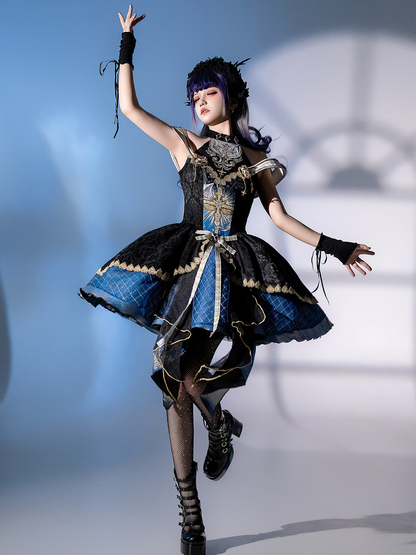 Gothic Embroidered Lolita Cyberpunk Dress PA20227