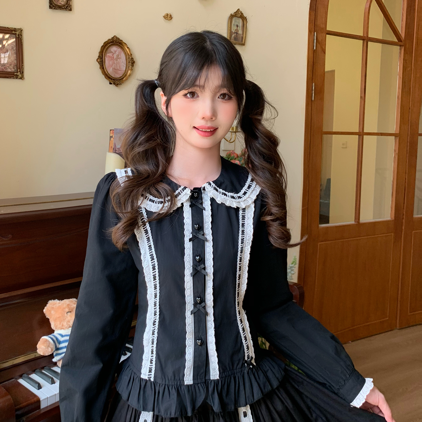 Lolita soft girl puff sleeve shirt PA20202