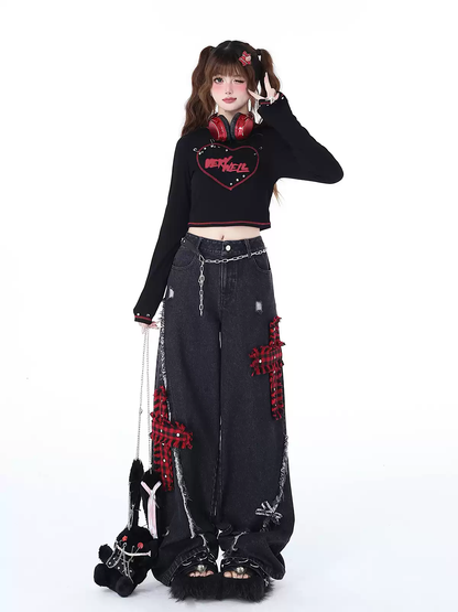 Rock punk ripped jeans PA20136
