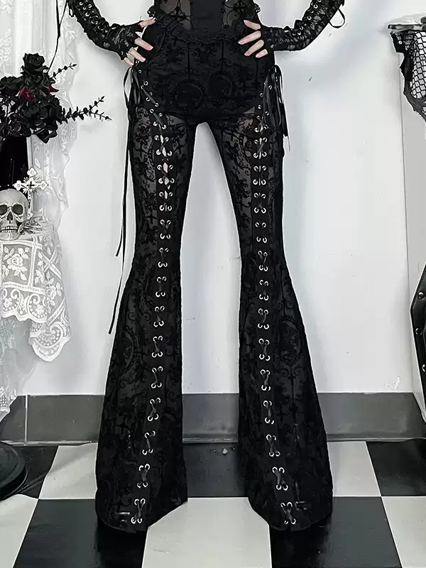 hollow tie punk pants PA20169