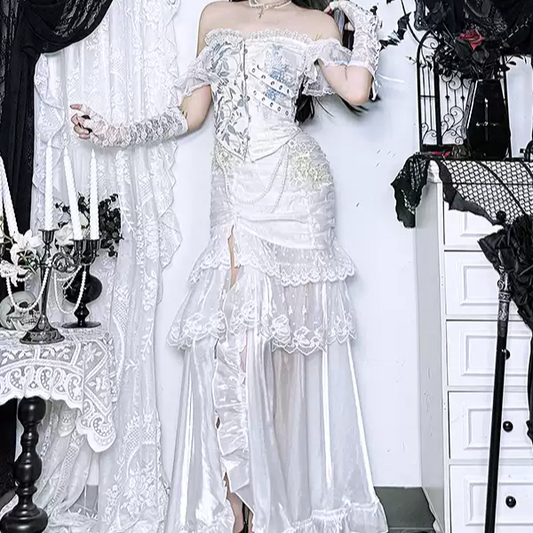 Gothic lace suspender skirt PA20172