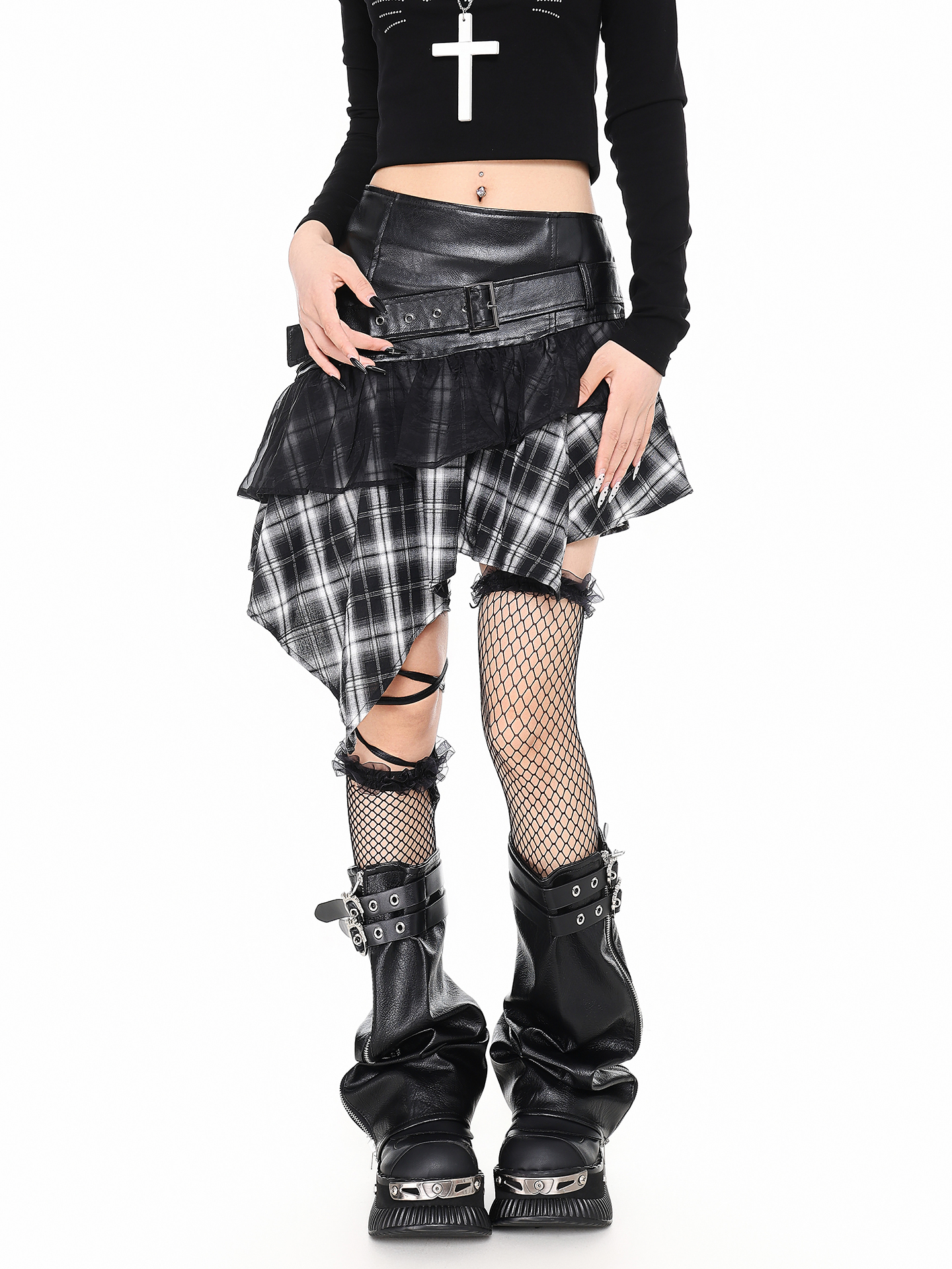 Retro Gothic Subculture Asymmetrical Skirt PA20270