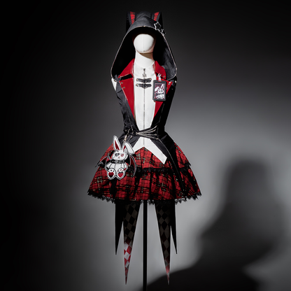 Rock bunny punk gothic hooded lolita PA20268