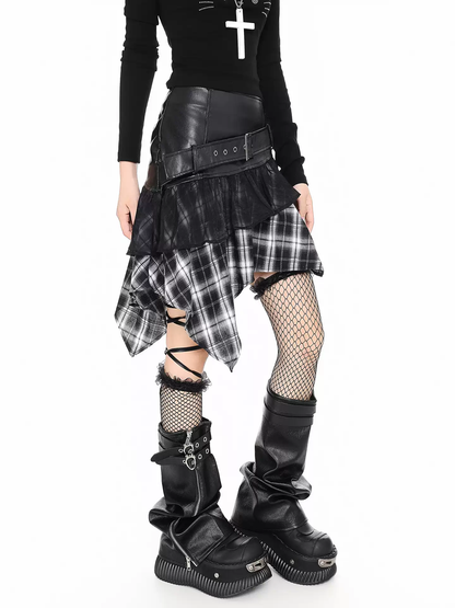 Retro Gothic Subculture Asymmetrical Skirt PA20270