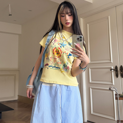 Hand-painted graffiti top PA20259