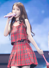 Red plaid suspenders vest + a-line pleated skirt suit PL53437