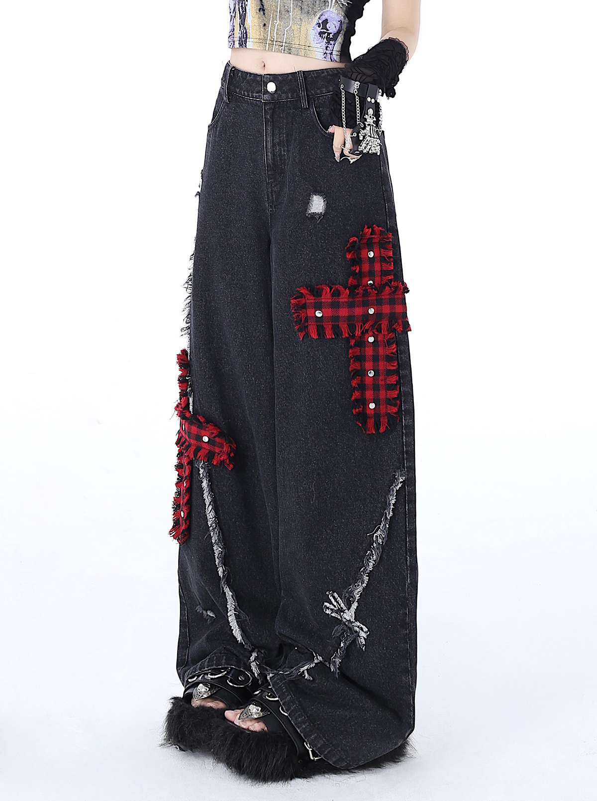 Rock punk ripped jeans PA20136