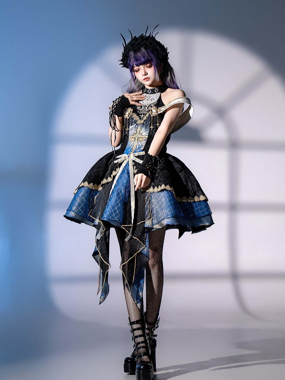 Gothic Embroidered Lolita Cyberpunk Dress PA20227