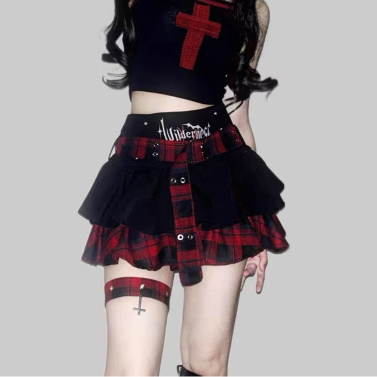 Millennial Check Subculture Puff Skirt PA20279