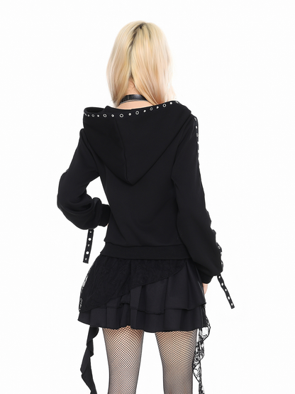 Gothic Studded Hottie Hooded Jacket PA20273