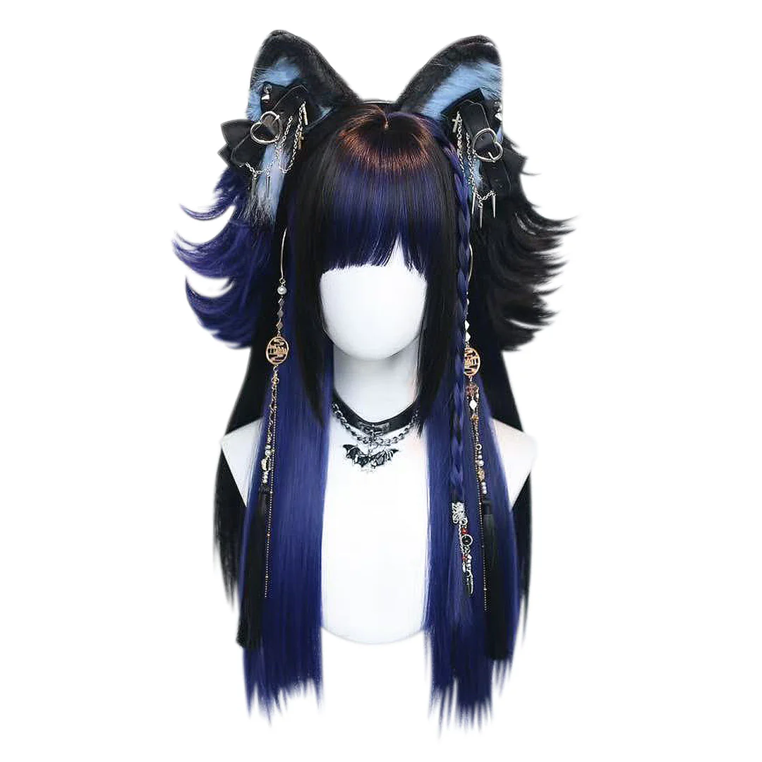 Korura Original Wig #001 Black and Blue – KuroNeko Hime