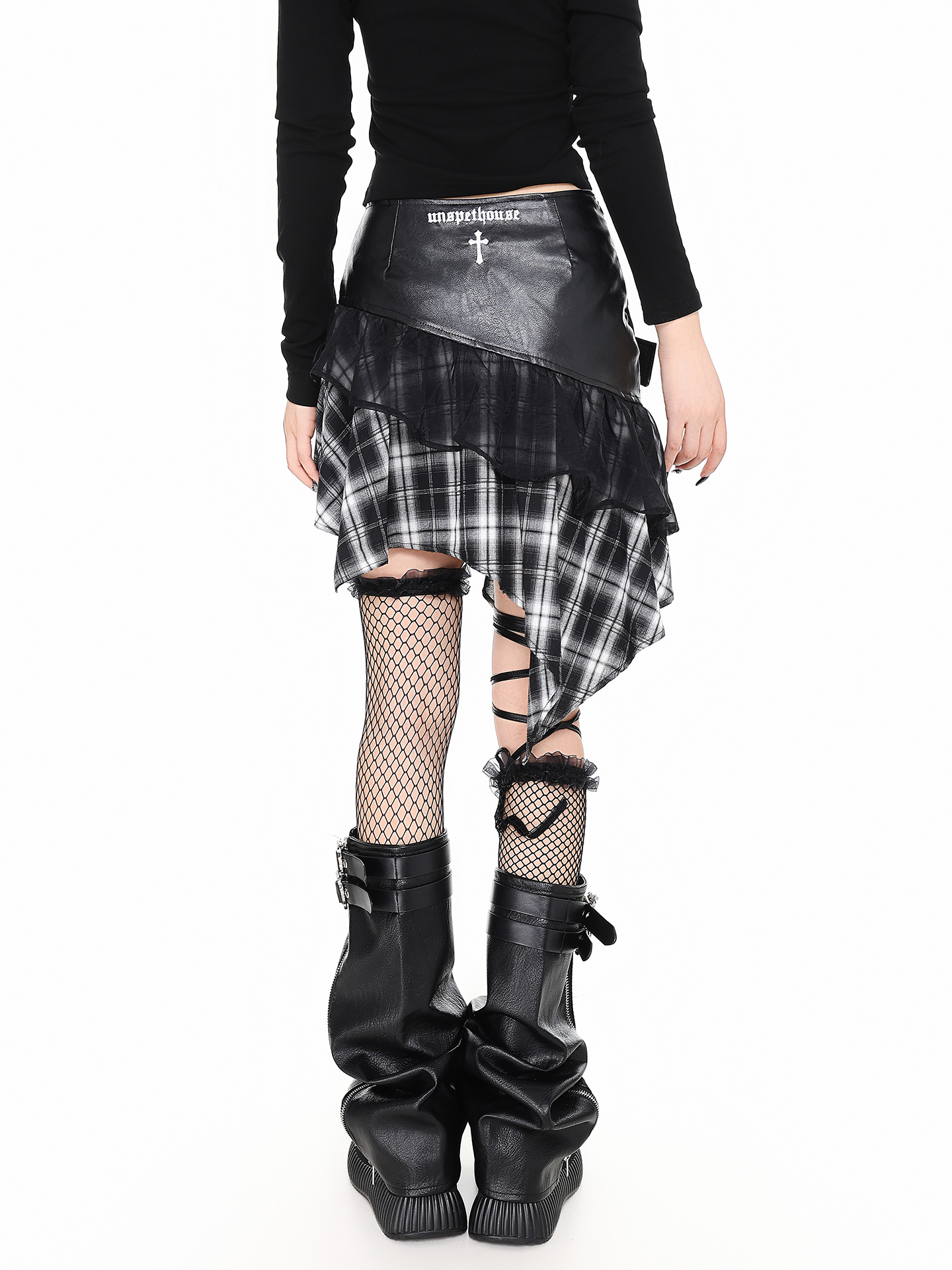 Retro Gothic Subculture Asymmetrical Skirt PA20270