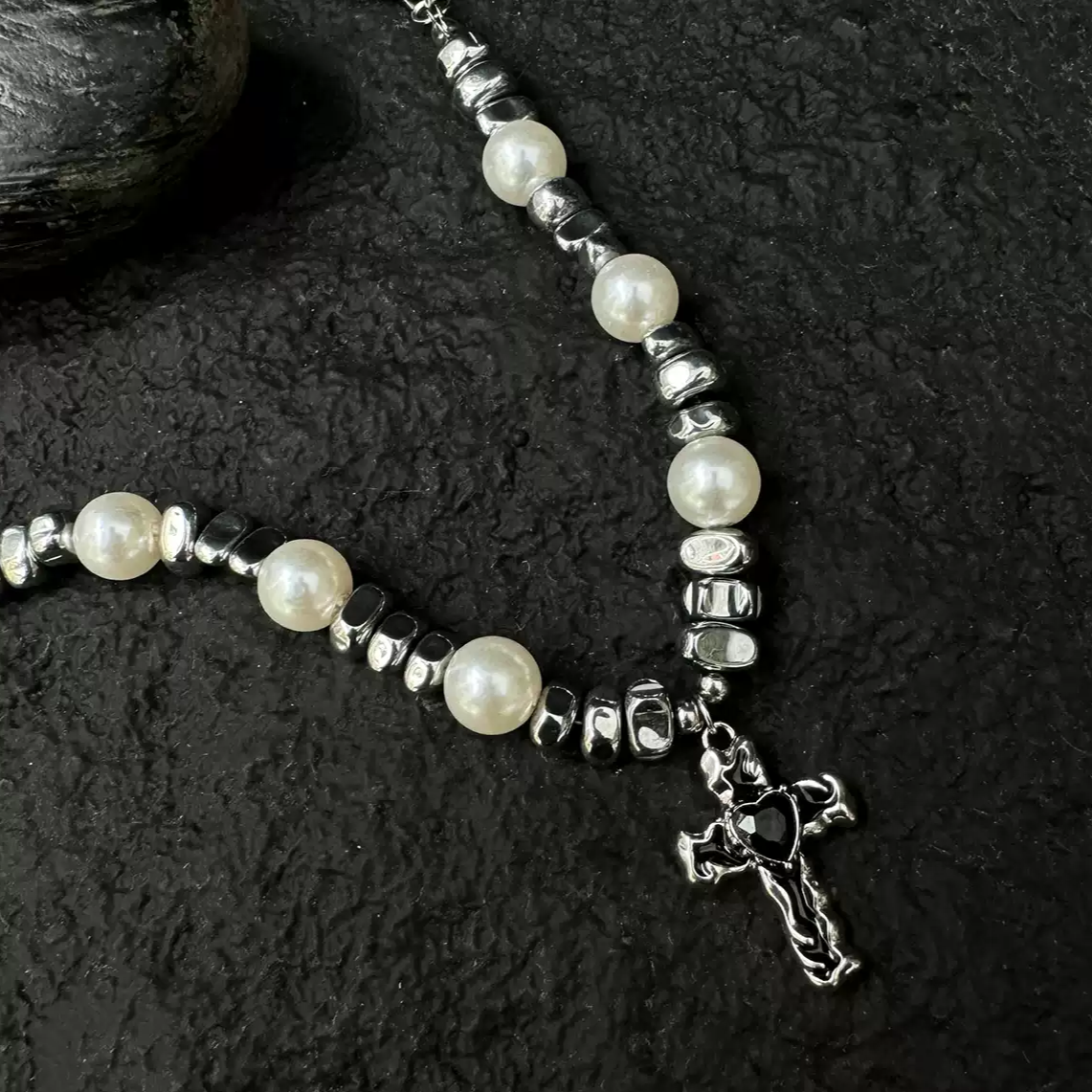 Cross Pearl Clavicle Necklace PA20149