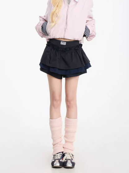 Plaid patchwork jacket and culottes set PA20163
