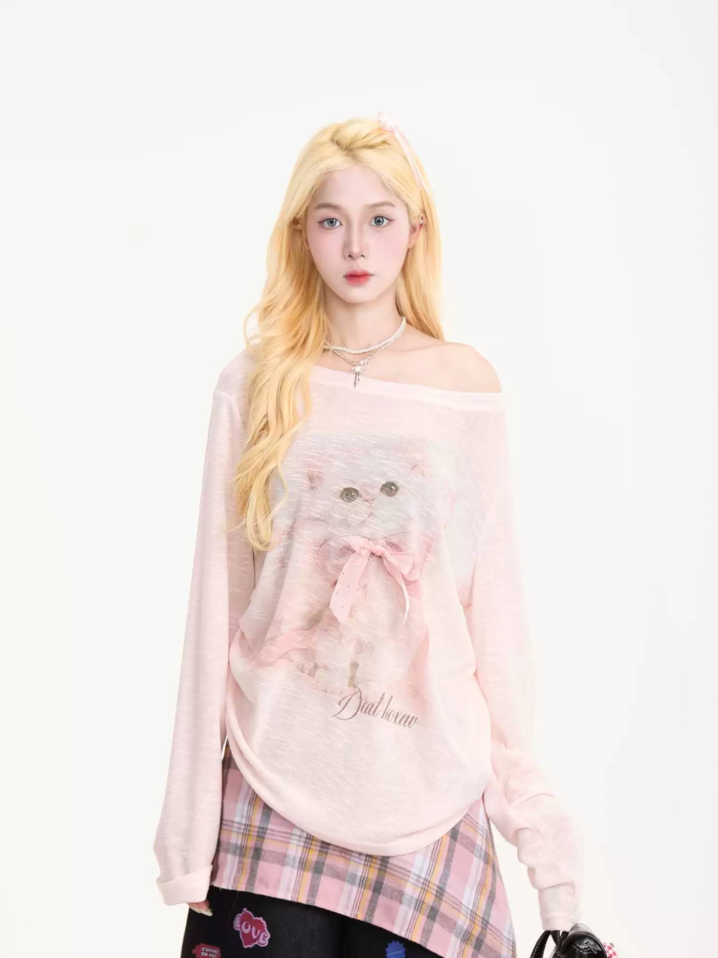 Cute pleated thin blouse set PA20160