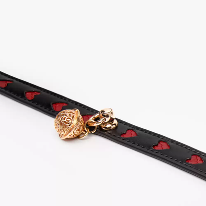 Black leather choker neckband PA20145