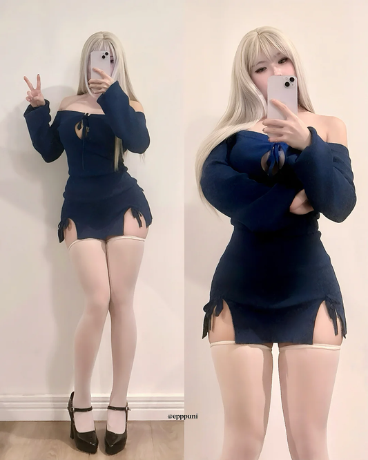 BUTTERFLY KNOT V-NECK DRESS SR06