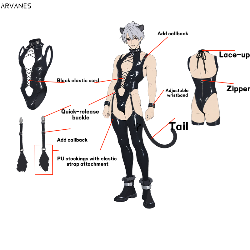 Pre-Order Cosplay Leopard Outfit （4-Piece Set) AS40