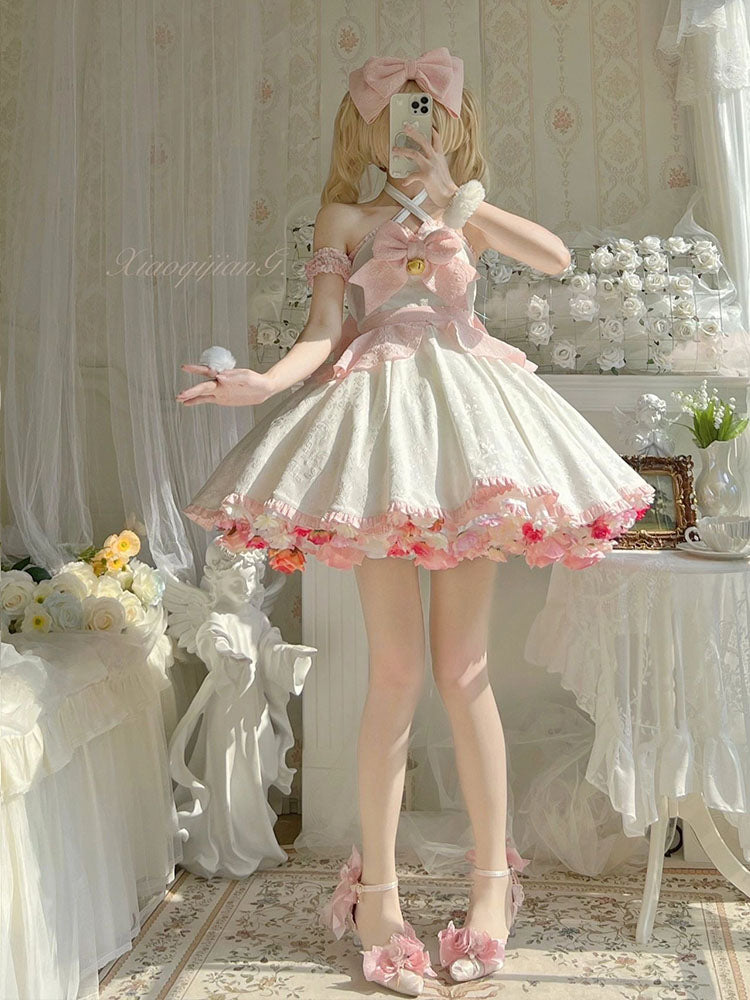 lolita pink bow dress PL53134