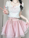 Angel sweet lace T-shirt + tutu skirt PL53362