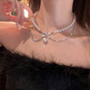 Double Bow Pearl Necklace PL53758