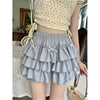 Love short-sleeved T-shirt + bowknot blue cake skirt PL53377